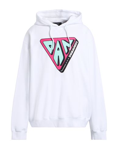 Dsquared2 Graphic Printed Drawstring Hoodie In White