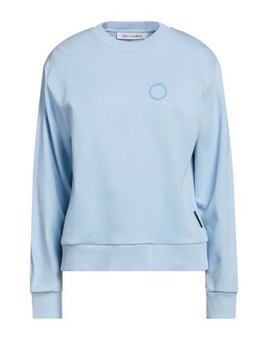 Shop Trussardi Woman Sweatshirt Sky Blue Size Xl Cotton, Elastane