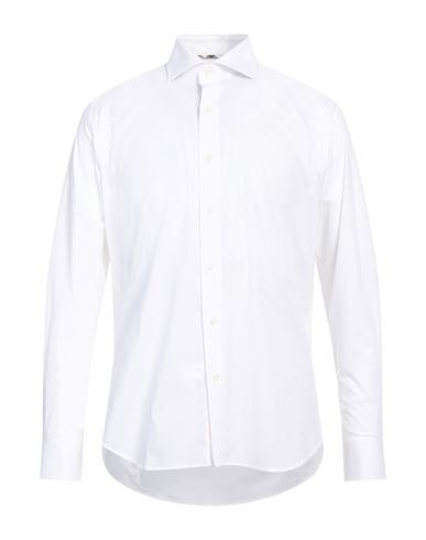 Shop Aquascutum Man Shirt White Size 16 Cotton, Elastane