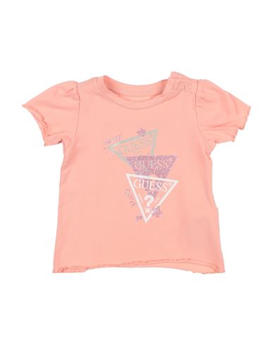 Shop Guess Newborn Girl T-shirt Blush Size 3 Cotton, Elastane In Pink