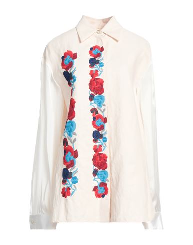 Jil Sander Woman Shirt Ivory Size 4 Linen, Cupro, Silk, Polyester In White