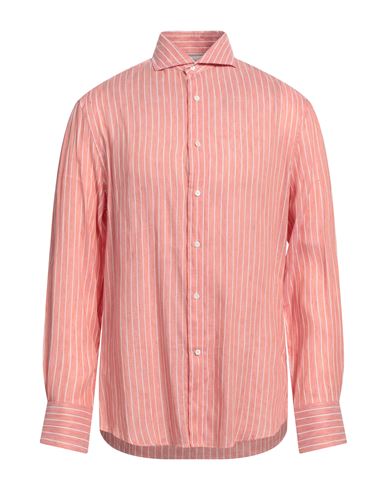 Brunello Cucinelli Man Shirt Salmon Pink Size S Linen, Lyocell, Cotton