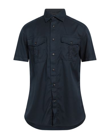 Brunello Cucinelli Man Shirt Midnight Blue Size 3xl Cotton