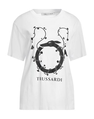 Trussardi Woman T-shirt White Size M Cotton