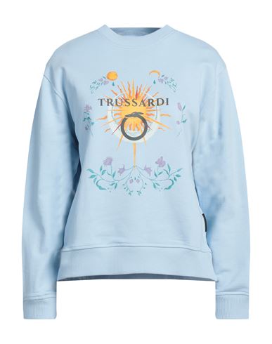 Trussardi Woman Sweatshirt Sky Blue Size Xl Cotton