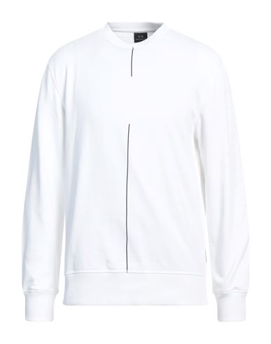 Armani Exchange Man Sweatshirt White Size Xxl Organic Cotton