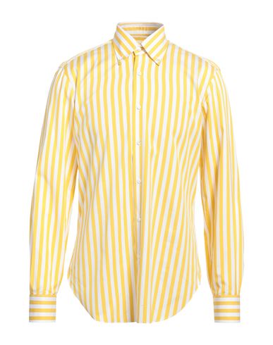 Shop Barba Napoli Man Shirt Yellow Size 16 Cotton