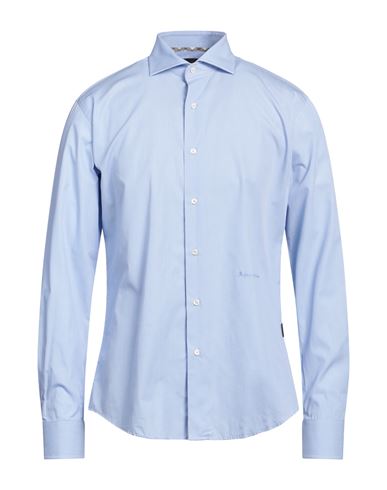 Shop Aquascutum Man Shirt Azure Size 16 ½ Cotton In Blue