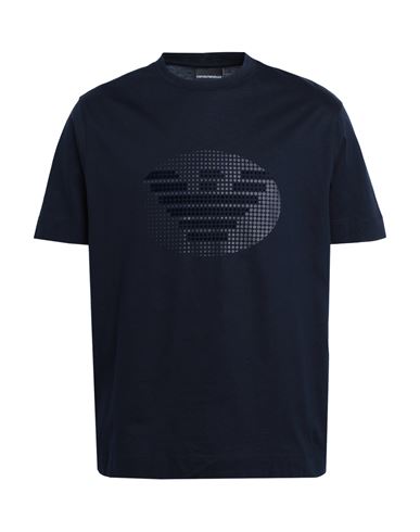 Emporio Armani Man T-shirt Midnight Blue Size M Cotton In Blue