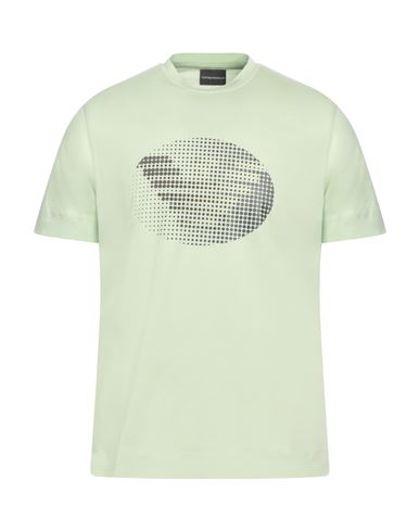 Emporio Armani Man T-shirt Light Green Size M Cotton In Green