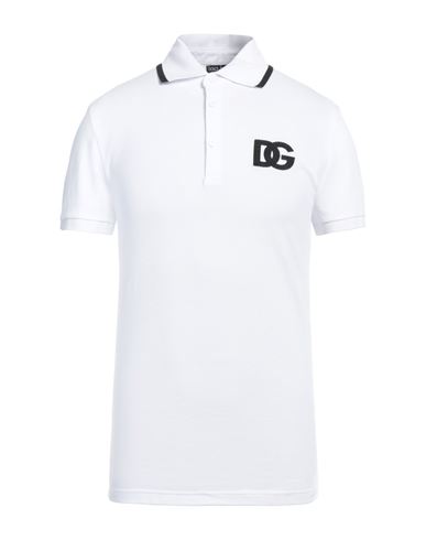 Dolce & Gabbana Man Polo Shirt White Size 40 Cotton, Nylon