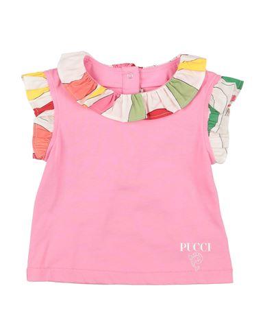 Pucci Newborn Girl T-shirt Pink Size 3 Cotton In Pink
