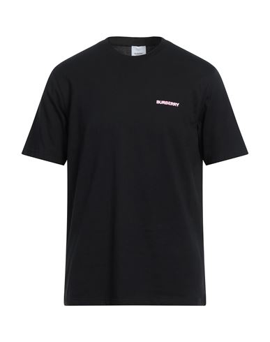Burberry Man T-shirt Black Size L Cotton, Elastane