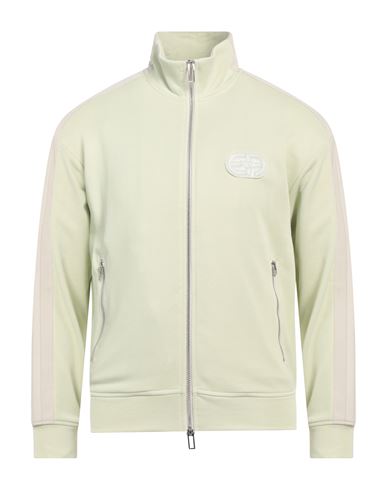 Emporio Armani Man Sweatshirt Light Green Size L Cotton, Polyester In Green
