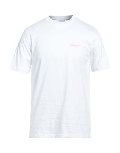 Burberry Man T-shirt White Size S Cotton, Elastane