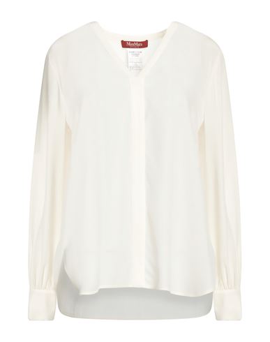 Max Mara Woman Top Ivory Size 10 Silk In White