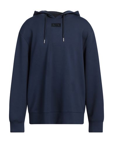 Armani Exchange Man Sweatshirt Midnight Blue Size L Modal, Polyester, Elastane