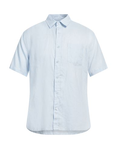 Vince Men's Linen Short Sleeve Button Down Shirt In Blue