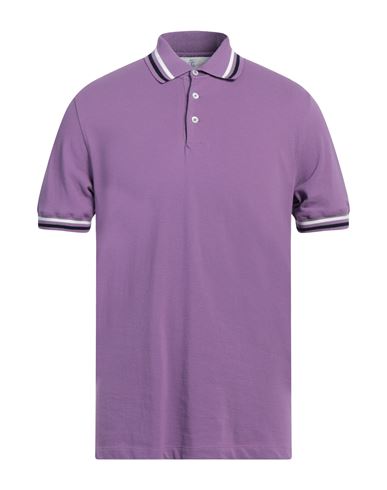 Brunello Cucinelli Man Polo Shirt Light Purple Size 48 Cotton