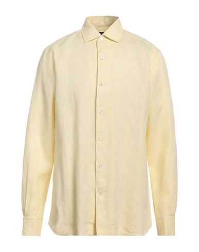 Zegna Man Shirt Light Yellow Size Xxl Linen