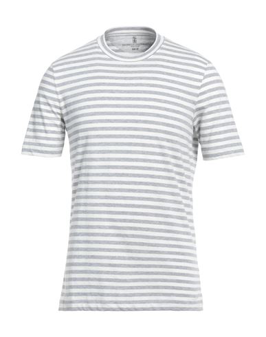 Brunello Cucinelli Man T-shirt Light Grey Size M Cotton