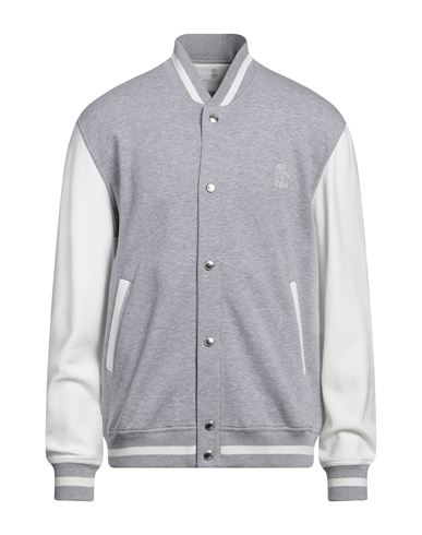 Brunello Cucinelli Man Sweatshirt Light Grey Size Xxl Cotton, Polyamide
