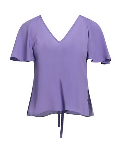 Suoli Woman Top Purple Size 6 Acetate, Silk