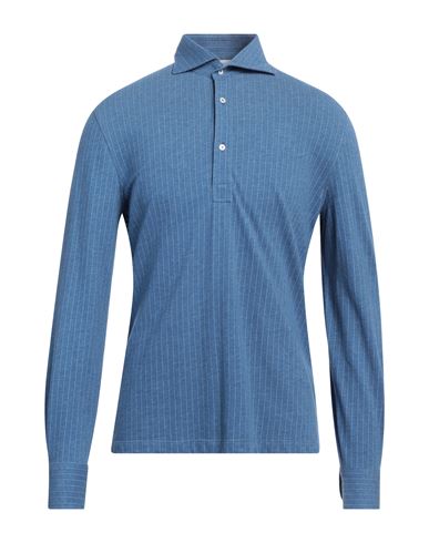 Brunello Cucinelli Man Polo Shirt Slate Blue Size 48 Cotton