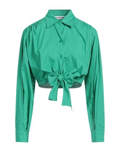 Attic And Barn Woman Shirt Green Size 8 Cotton