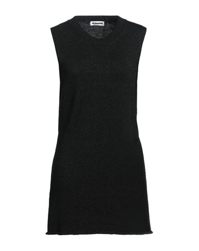 Jil Sander Woman Sweater Black Size 4 Cotton, Ramie, Cellulose