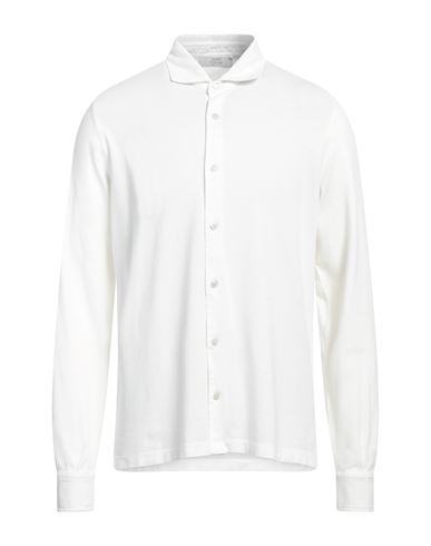 Shop Mauro Ottaviani Man Shirt Ivory Size 46 Cotton In White