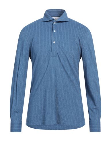 Brunello Cucinelli Man Polo Shirt Blue Size 3xl Cotton