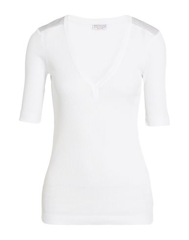 Brunello Cucinelli Woman T-shirt White Size M Cotton In White