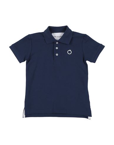 Trussardi Junior Toddler Boy Polo Shirt Navy Size 5 Cotton In Blue