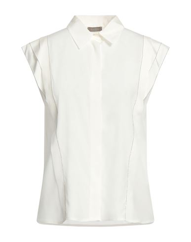 Peserico Woman Shirt White Size 14 Silk, Elastane