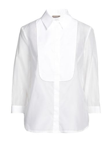 Peserico Woman Shirt White Size 6 Cotton, Elastane, Silk