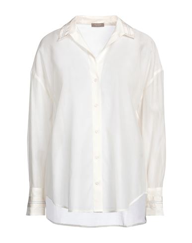 Peserico Woman Shirt Ivory Size 6 Cotton, Silk In White