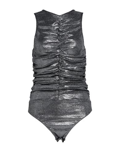 Suoli Woman Bodysuit Silver Size 6 Polyamide, Metallic Fiber, Elastane