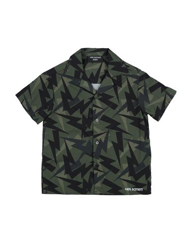Shop Neil Barrett Toddler Boy Shirt Military Green Size 6 Cotton
