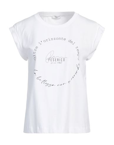 Peserico Woman T-shirt White Size 6 Cotton, Elastane