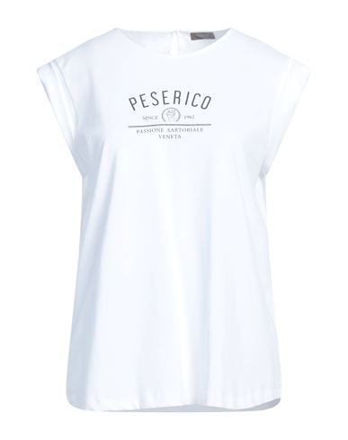 Peserico Woman T-shirt White Size 6 Cotton, Elastane