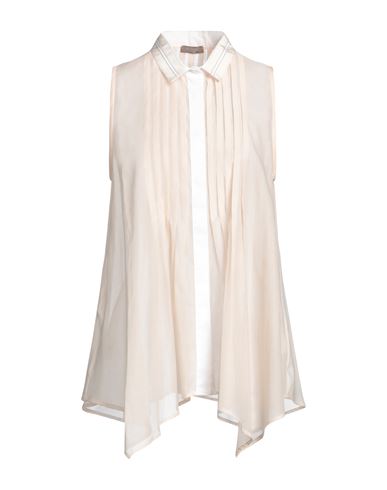 Peserico Woman Shirt Beige Size 6 Cotton, Silk, Elastane
