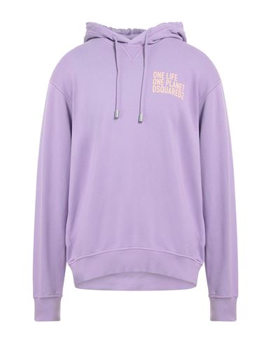 Dsquared2 Man Sweatshirt Lilac Size S Cotton, Elastane In Purple