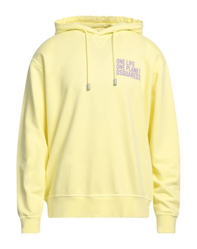 Shop Dsquared2 Man Sweatshirt Yellow Size L Cotton, Elastane