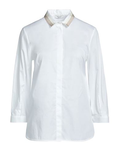 Peserico Woman Shirt White Size 14 Cotton, Elastane