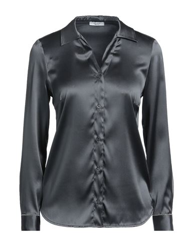 Peserico Woman Shirt Lead Size 2 Silk, Elastane In Grey