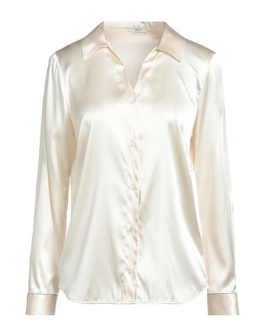 Peserico Woman Shirt Beige Size 6 Silk, Elastane