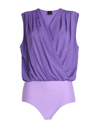 Pinko Woman Bodysuit Purple Size 10 Acetate, Silk, Polyamide, Elastane
