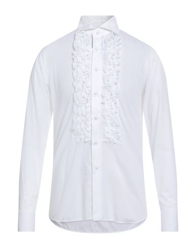 Tagliatore Man Shirt Ivory Size 15 ¾ Cotton, Linen In White