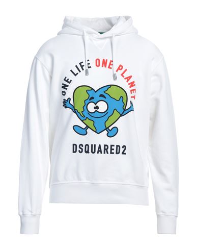 DSQUARED2 DSQUARED2 MAN SWEATSHIRT WHITE SIZE L COTTON, ELASTANE 